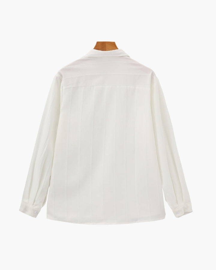 Men's Long Sleeve Ribbed Collar Shirt