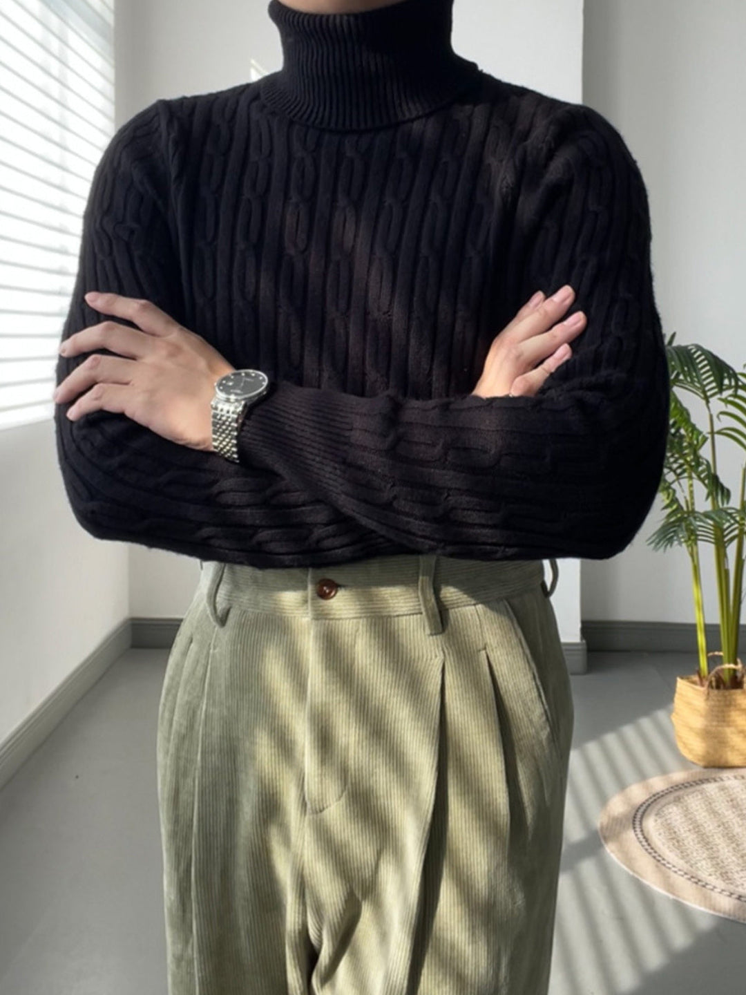 MV High Collar Casual Wool Sweater