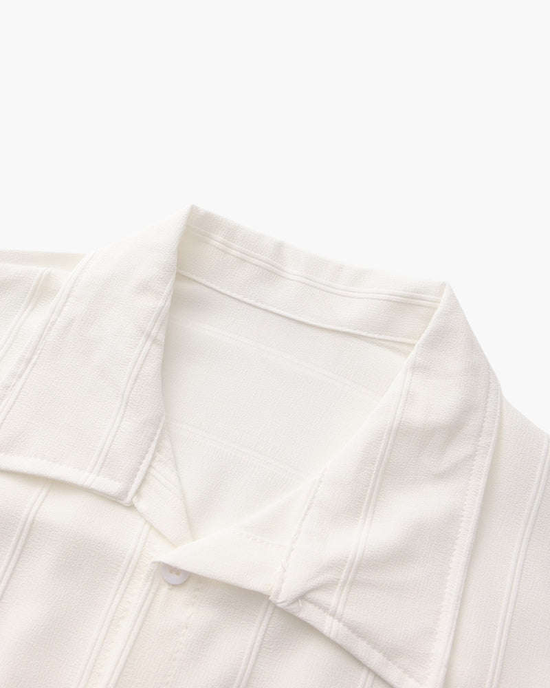 Men's Long Sleeve Ribbed Collar Shirt