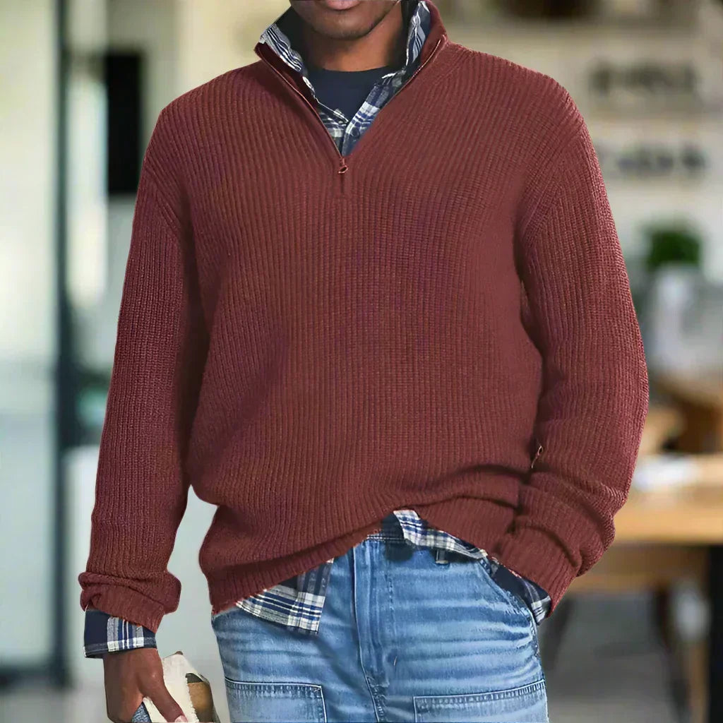 Bryan™ | Zip Collar Knit Sweater