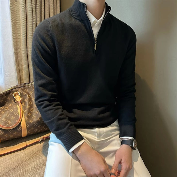 MV Half-Turtleneck Zipper Knitted Sweater
