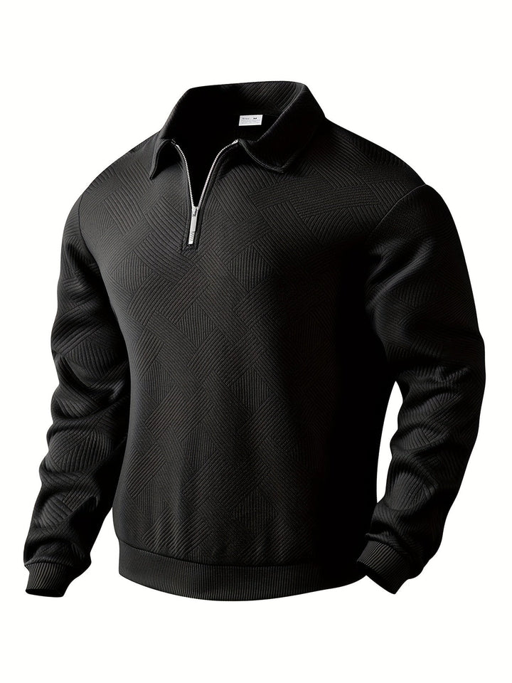 Oscar™ | Vintage Zip-Up Sweater with Geometric Design