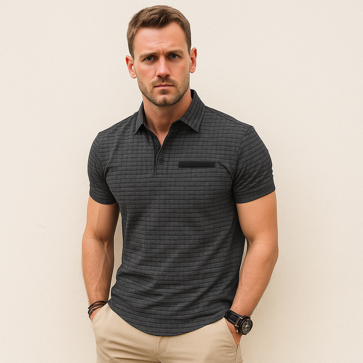 Patterned Sports Polo Shirt Men