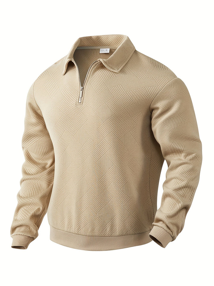 Oscar™ | Vintage Zip-Up Sweater with Geometric Design