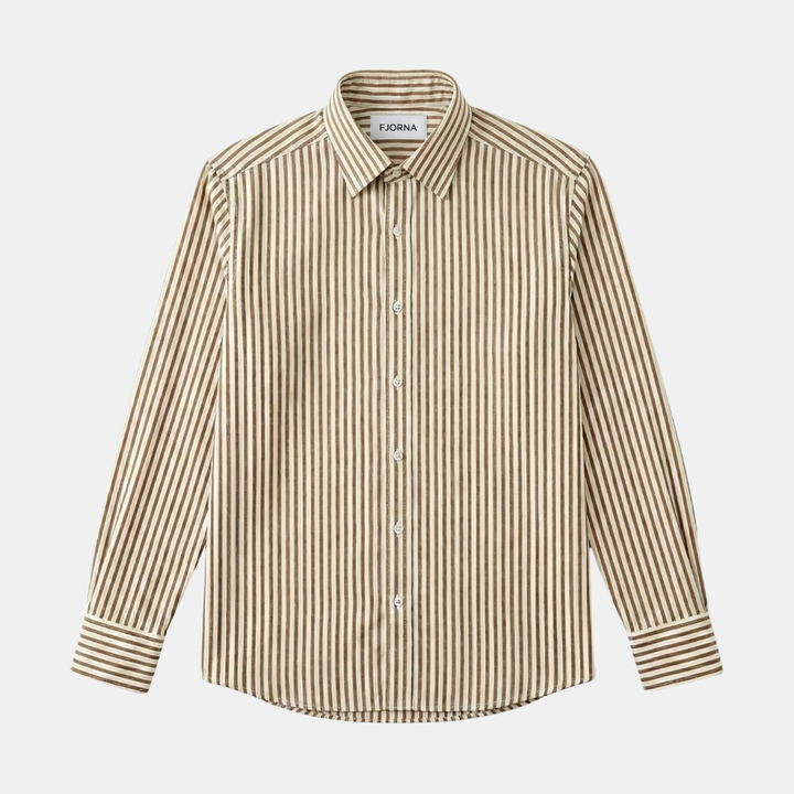 Striped Long Sleeve Smart Casual Button Down Shirt Men