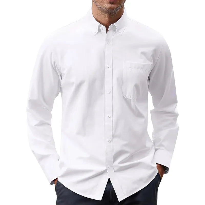 Long Sleeve Formal Wrinkle Free Slim Fit Shirt Men