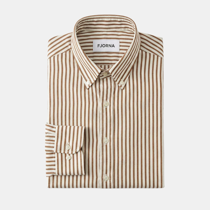 Striped Long Sleeve Smart Casual Button Down Shirt Men