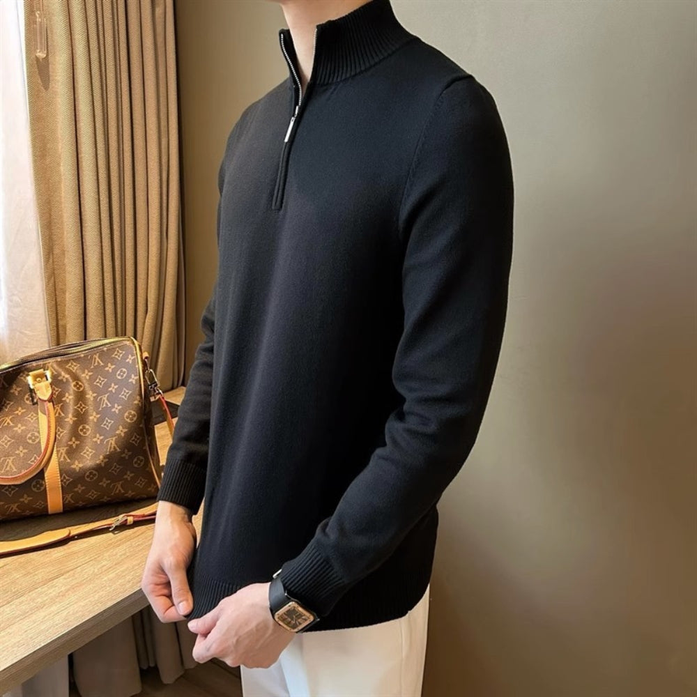 MV Half-Turtleneck Zipper Knitted Sweater