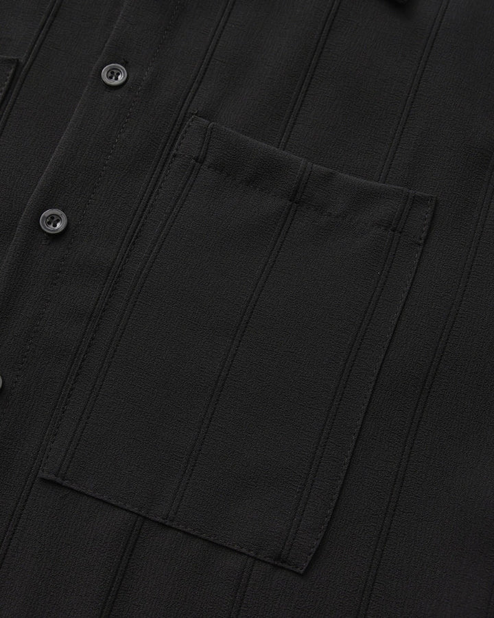 Men's Long Sleeve Ribbed Collar Shirt