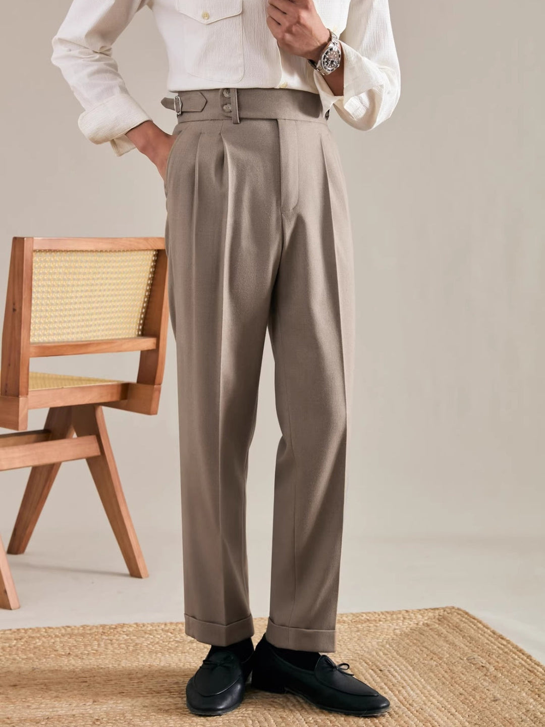 MV Straight Leg Italian Drape Trousers