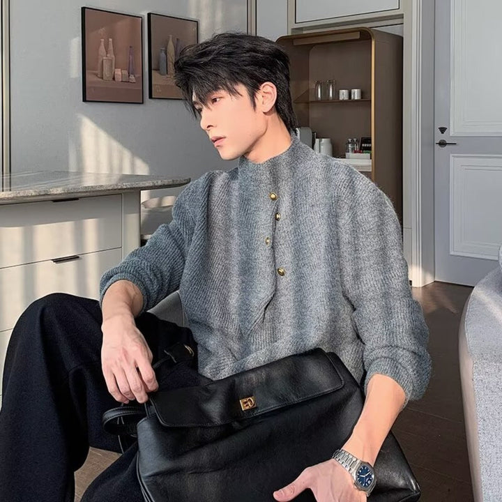 MV Copper Button Light Sweater