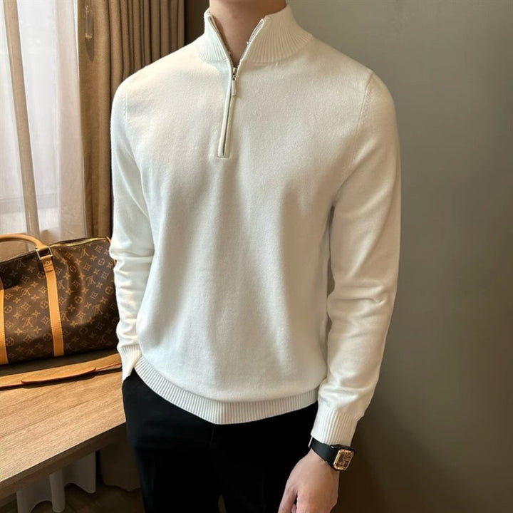 MV Half-Turtleneck Zipper Knitted Sweater