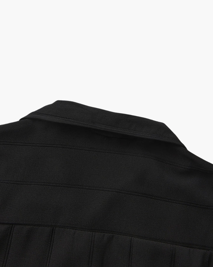 Men's Long Sleeve Ribbed Collar Shirt