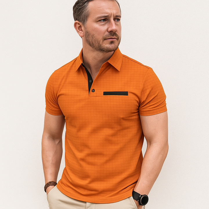 Patterned Sports Polo Shirt Men