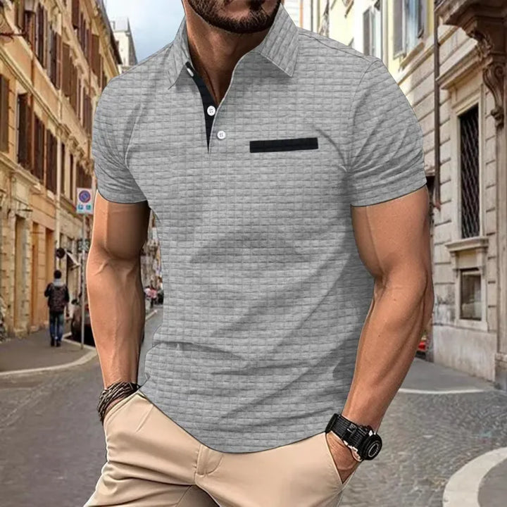 Patterned Sports Polo Shirt Men