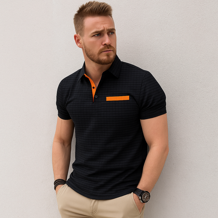 Patterned Sports Polo Shirt Men