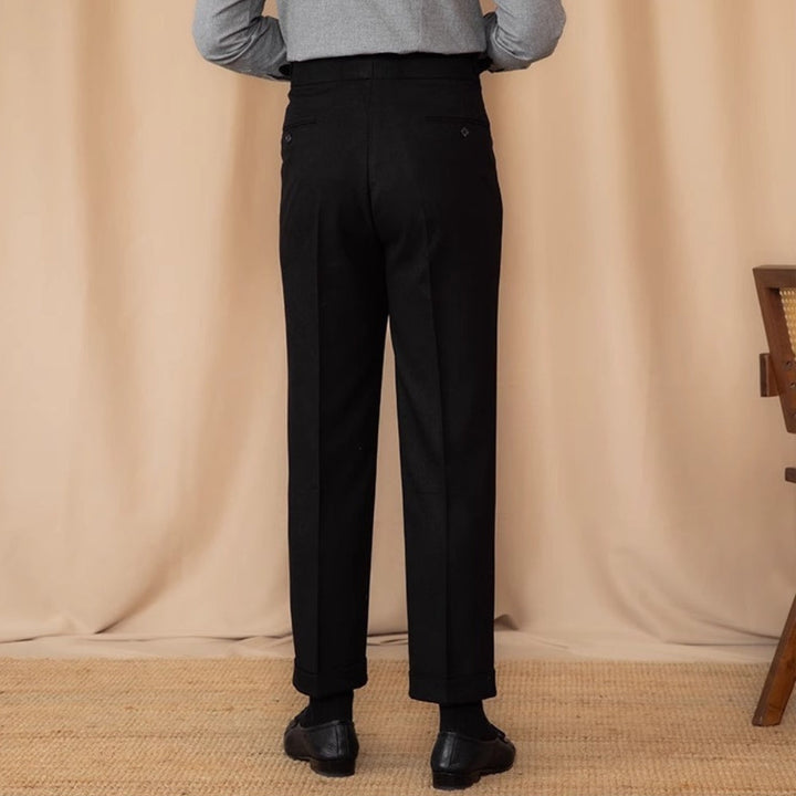 MV Adjustable Buckle High Waist Straight Suit Pants