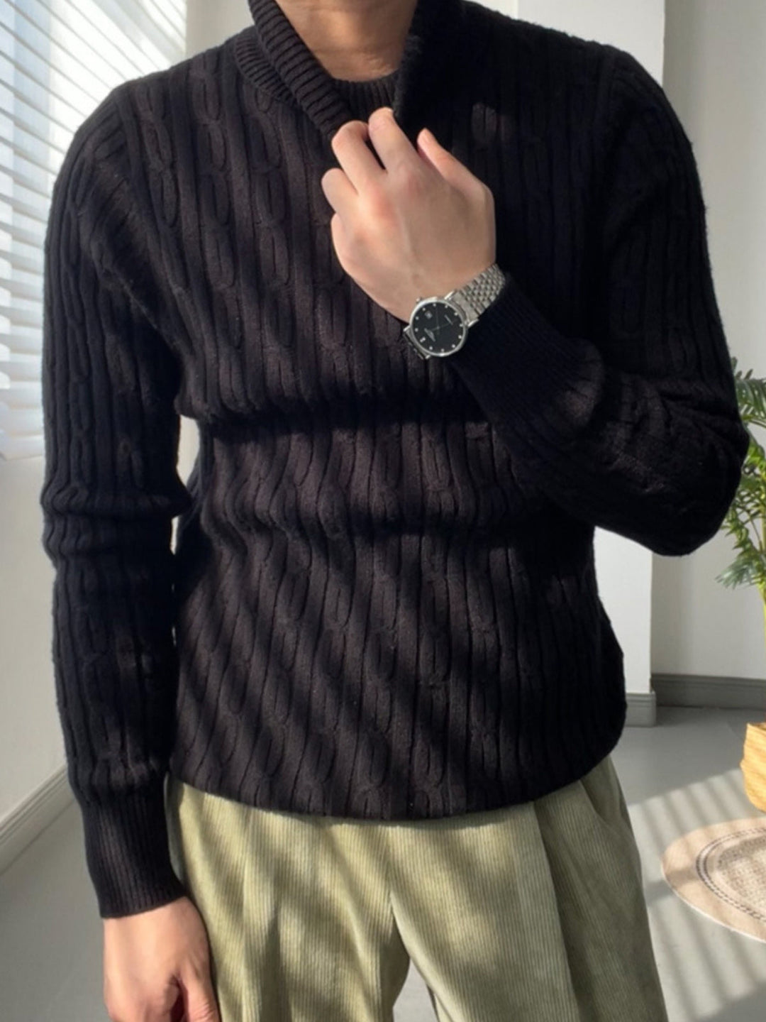 MV High Collar Casual Wool Sweater