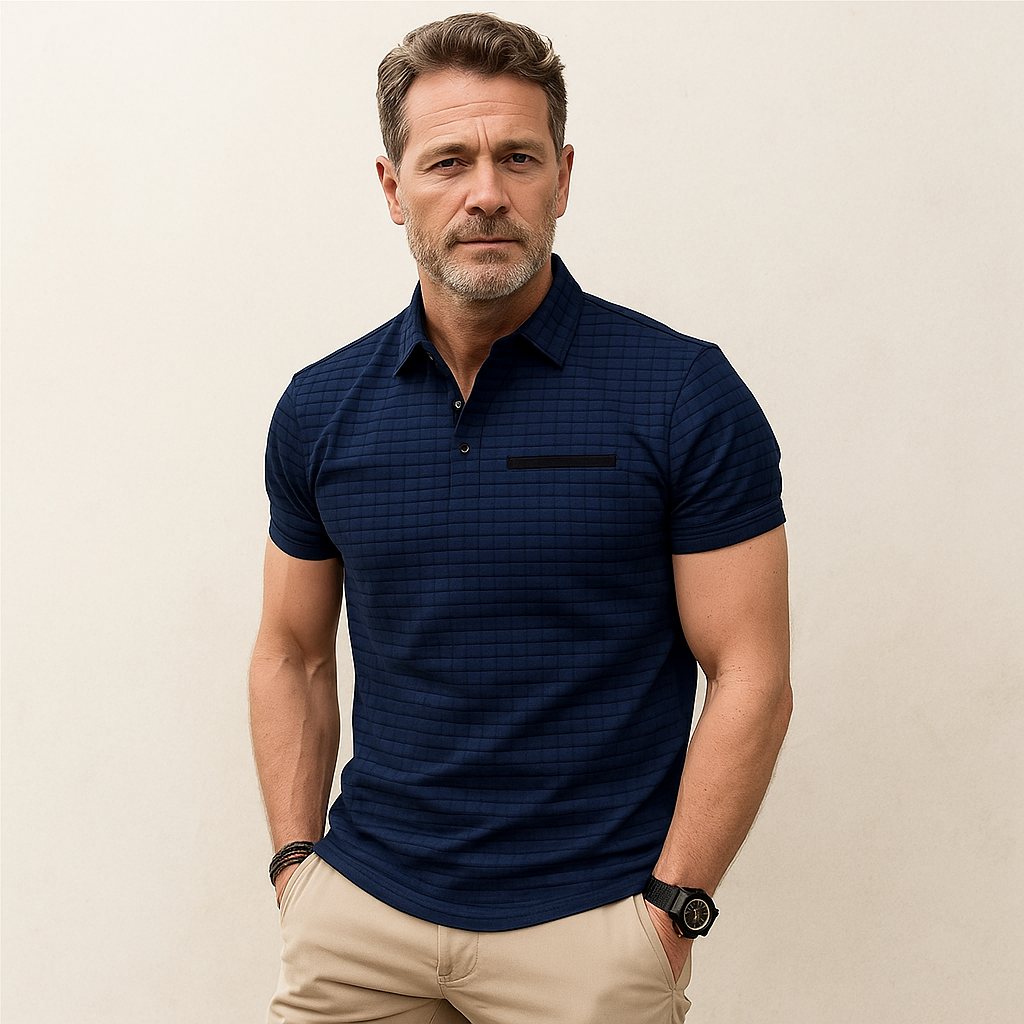 Patterned Sports Polo Shirt Men