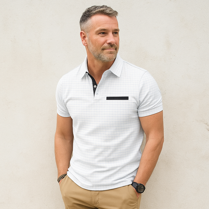Patterned Sports Polo Shirt Men