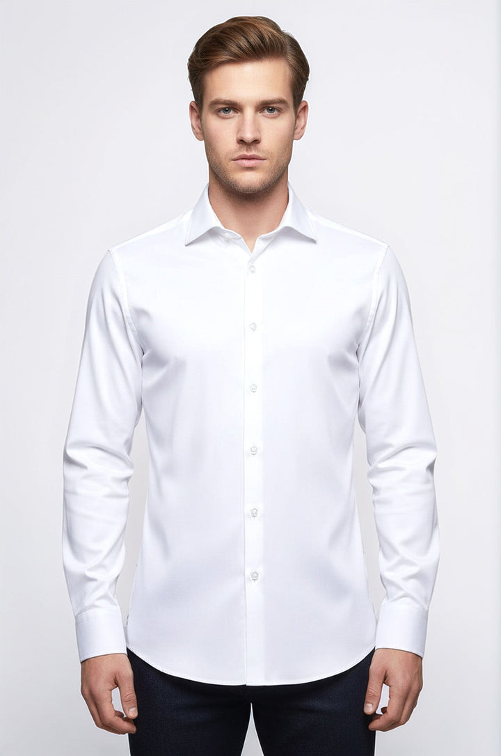 Cotton Slim Fit Long Sleeve Formal Shirt Men
