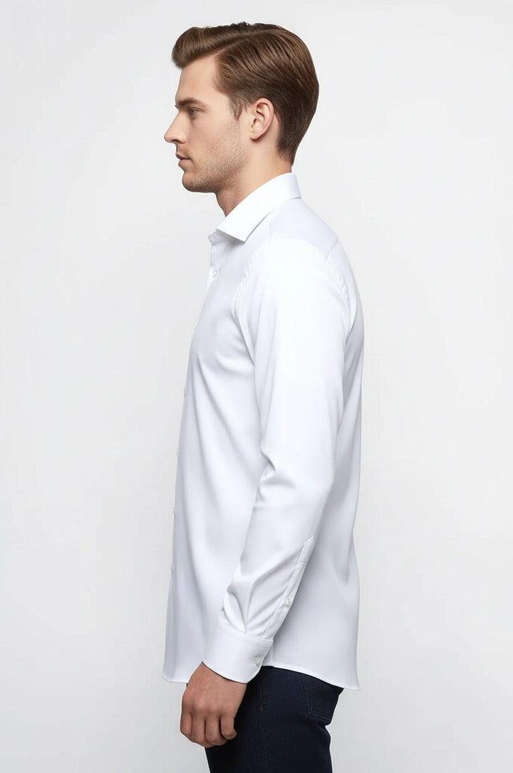 Cotton Slim Fit Long Sleeve Formal Shirt Men