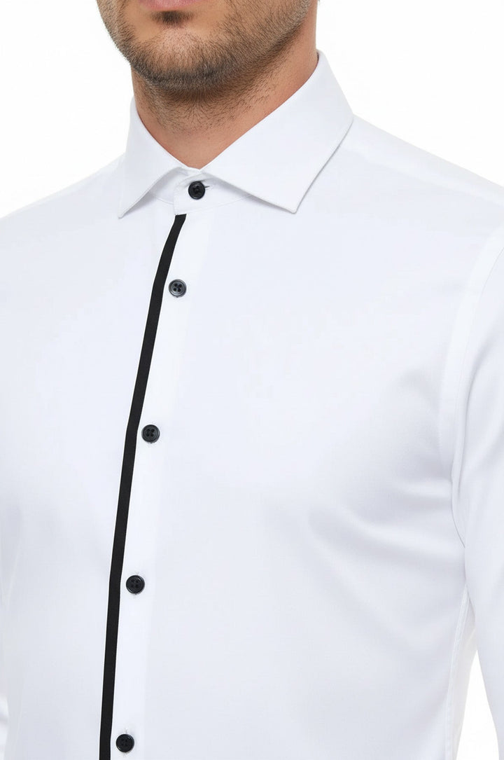 Buttons Long Sleeve Formal Tuxedo Shirt Men