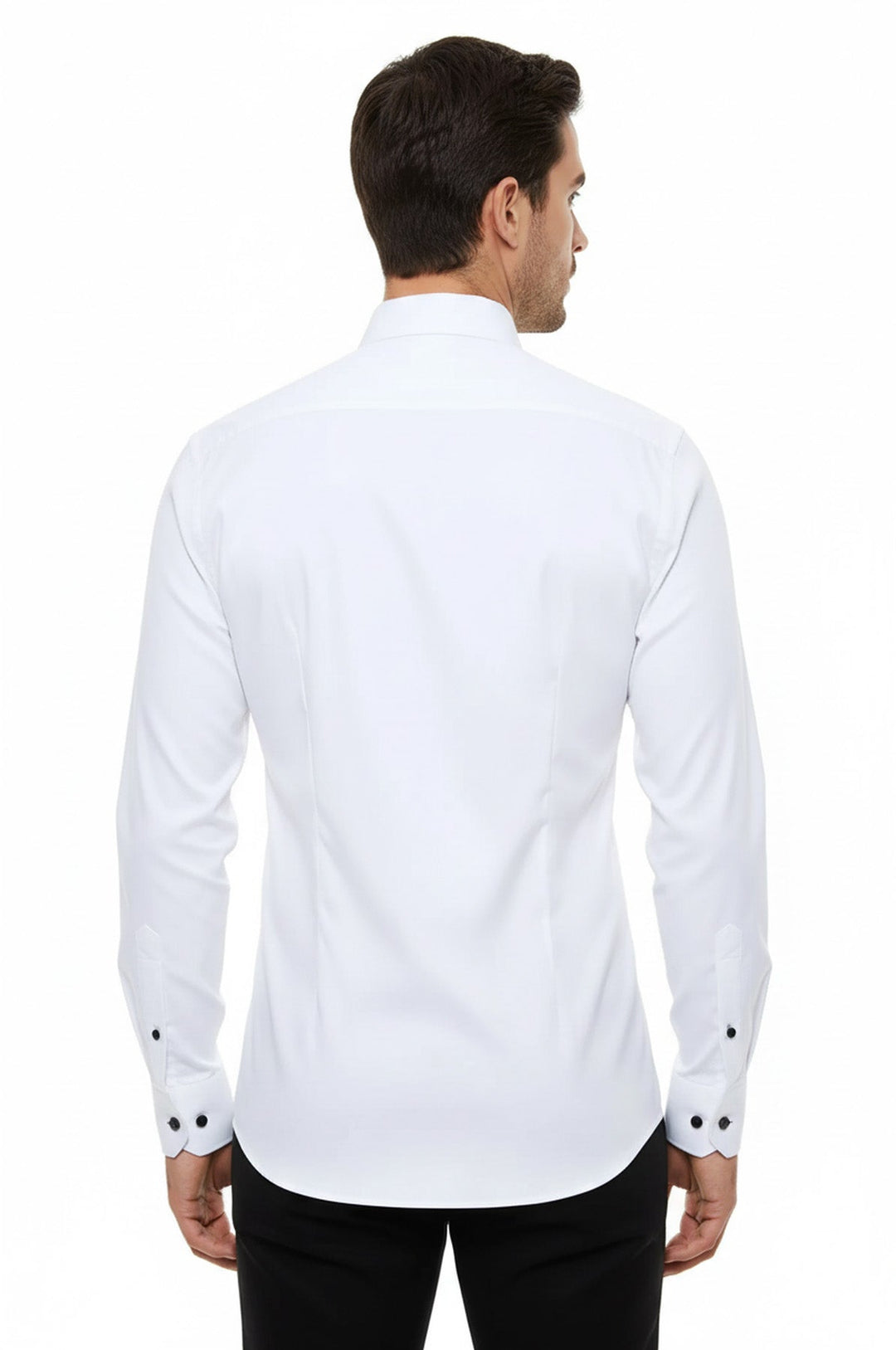 Buttons Long Sleeve Formal Tuxedo Shirt Men