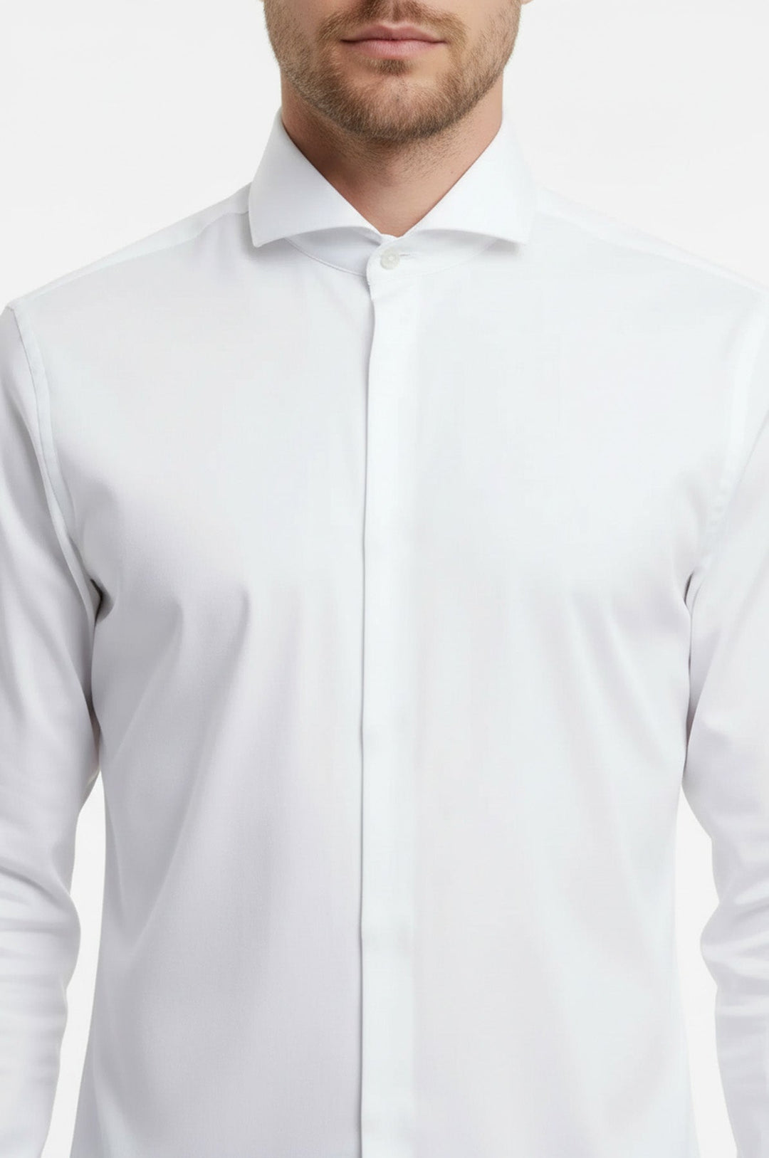 Stand Collar Cotton Formal Wedding Tuxedo Shirt Men
