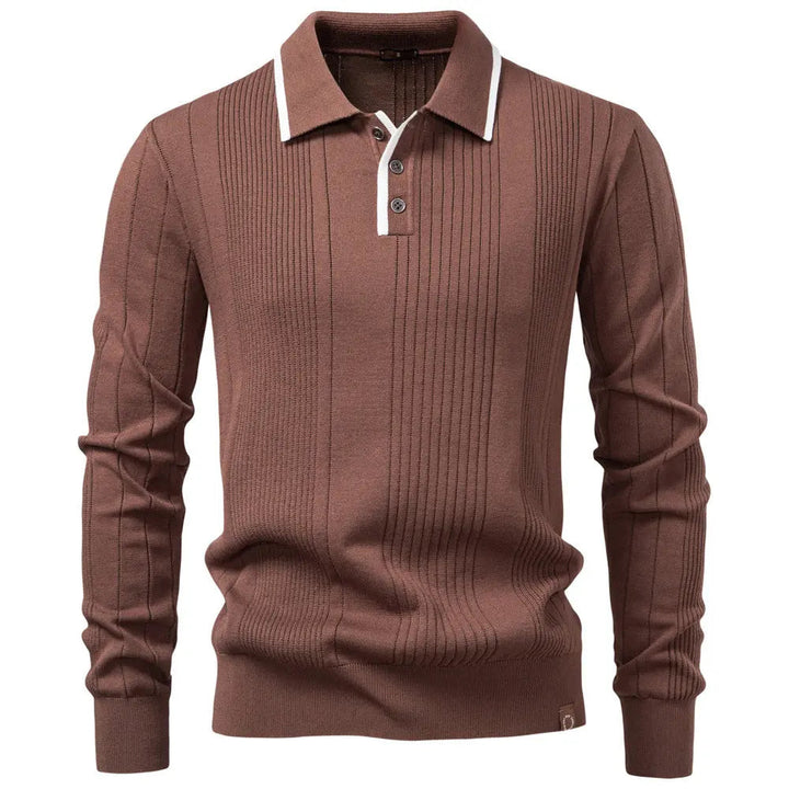 Davenir Luxe Knit Polo Sweater