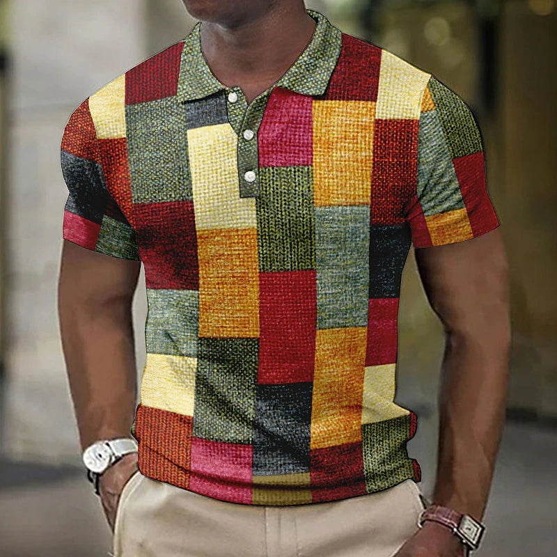Blake | Mens Polo Shirt – Cotton Blend, Multi-Color