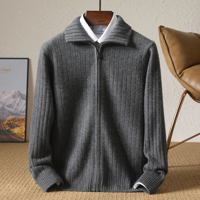 Ethan™ | Merino Wool Zip Cardigan