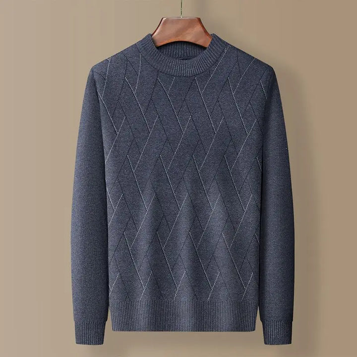 Evan™ | Plaid Knit Round Neck Sweater