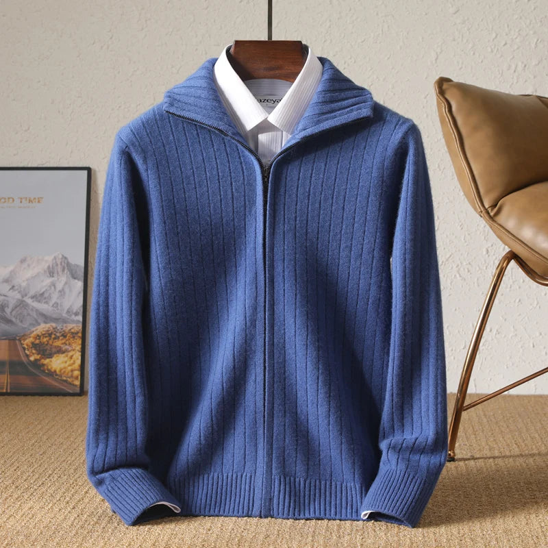 Ethan™ | Merino Wool Zip Cardigan
