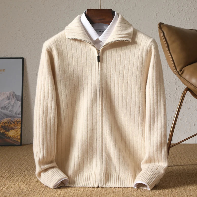 Ethan™ | Merino Wool Zip Cardigan