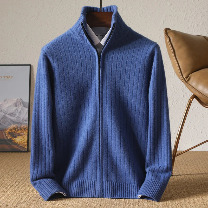 Ethan™ | Merino Wool Zip Cardigan