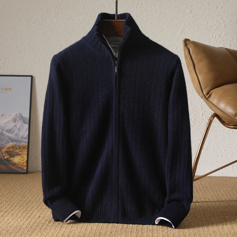 Ethan™ | Merino Wool Zip Cardigan
