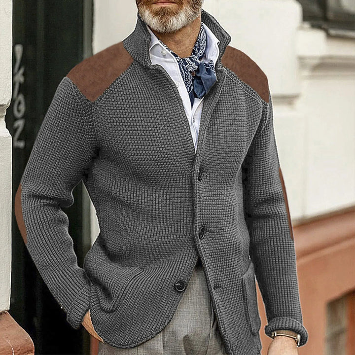 Todd™ | Collared Knit Open Cardigan