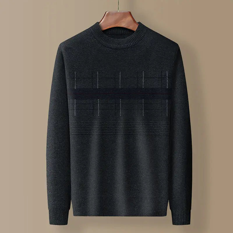 Evan™ | Plaid Knit Round Neck Sweater