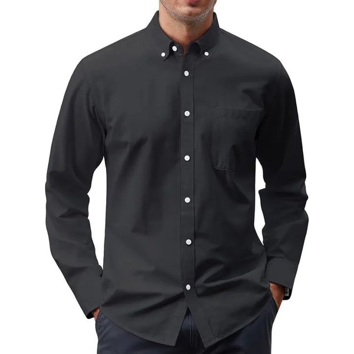 Long Sleeve Formal Wrinkle Free Slim Fit Shirt Men