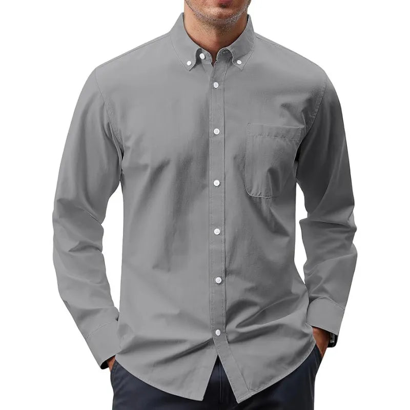 Long Sleeve Formal Wrinkle Free Slim Fit Shirt Men