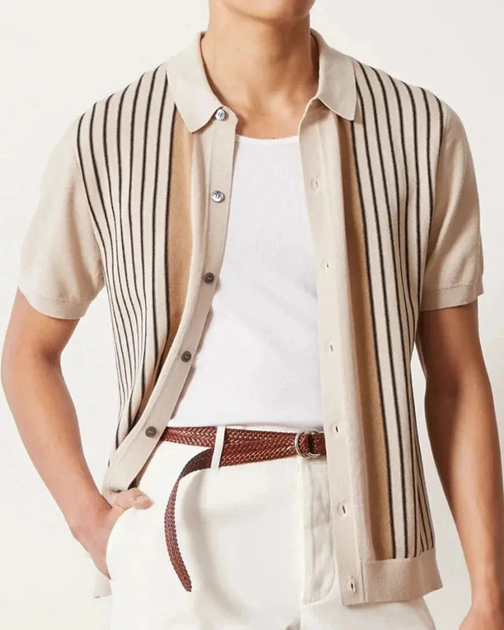 Stripes Short-sleeved Polo Shirt Men