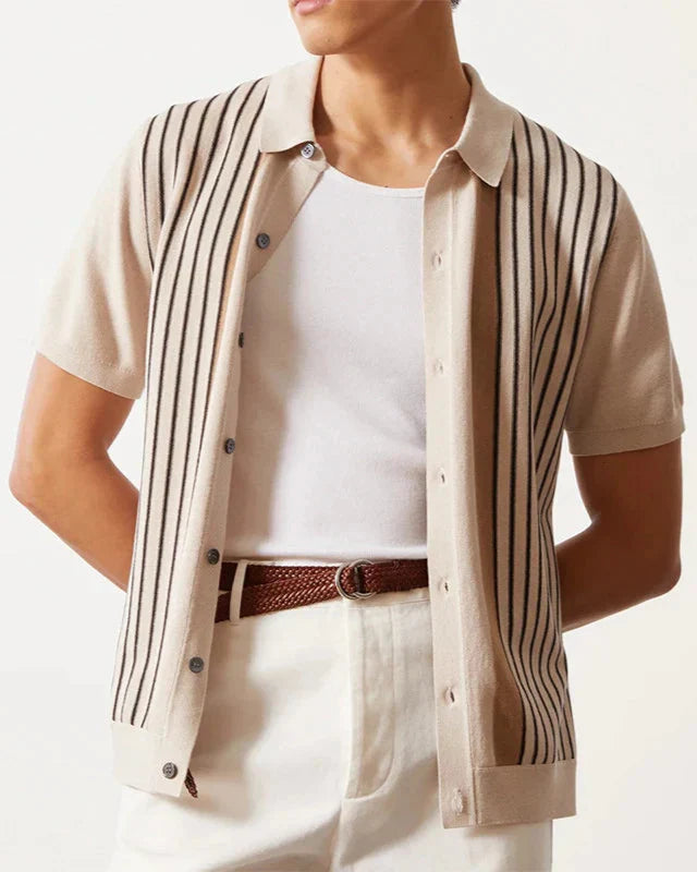 Stripes Short-sleeved Polo Shirt Men