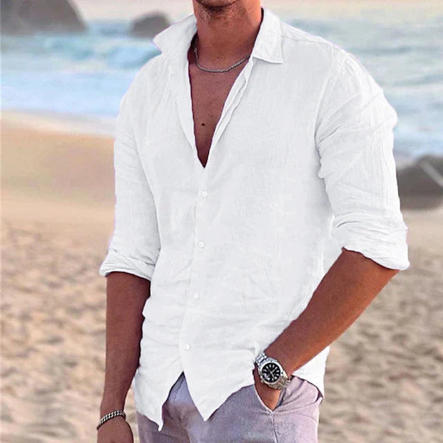Jaxon | Men's Linen Shirt – Lightweight Cotton Blend, Casual Comfort