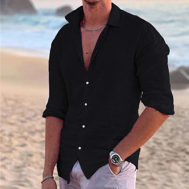 Jaxon | Men's Linen Shirt – Lightweight Cotton Blend, Casual Comfort