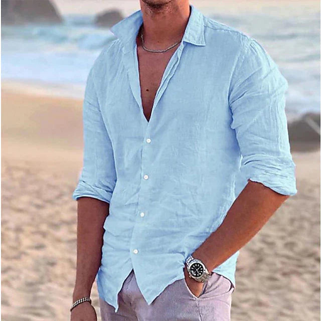 Jaxon | Men's Linen Shirt – Lightweight Cotton Blend, Casual Comfort