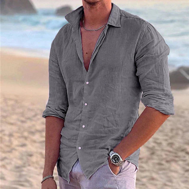 Jaxon | Men's Linen Shirt – Lightweight Cotton Blend, Casual Comfort
