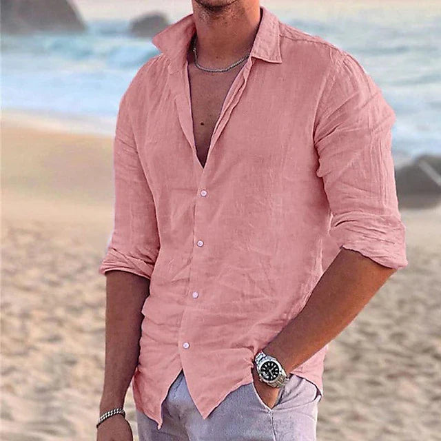 Jaxon | Men's Linen Shirt – Lightweight Cotton Blend, Casual Comfort