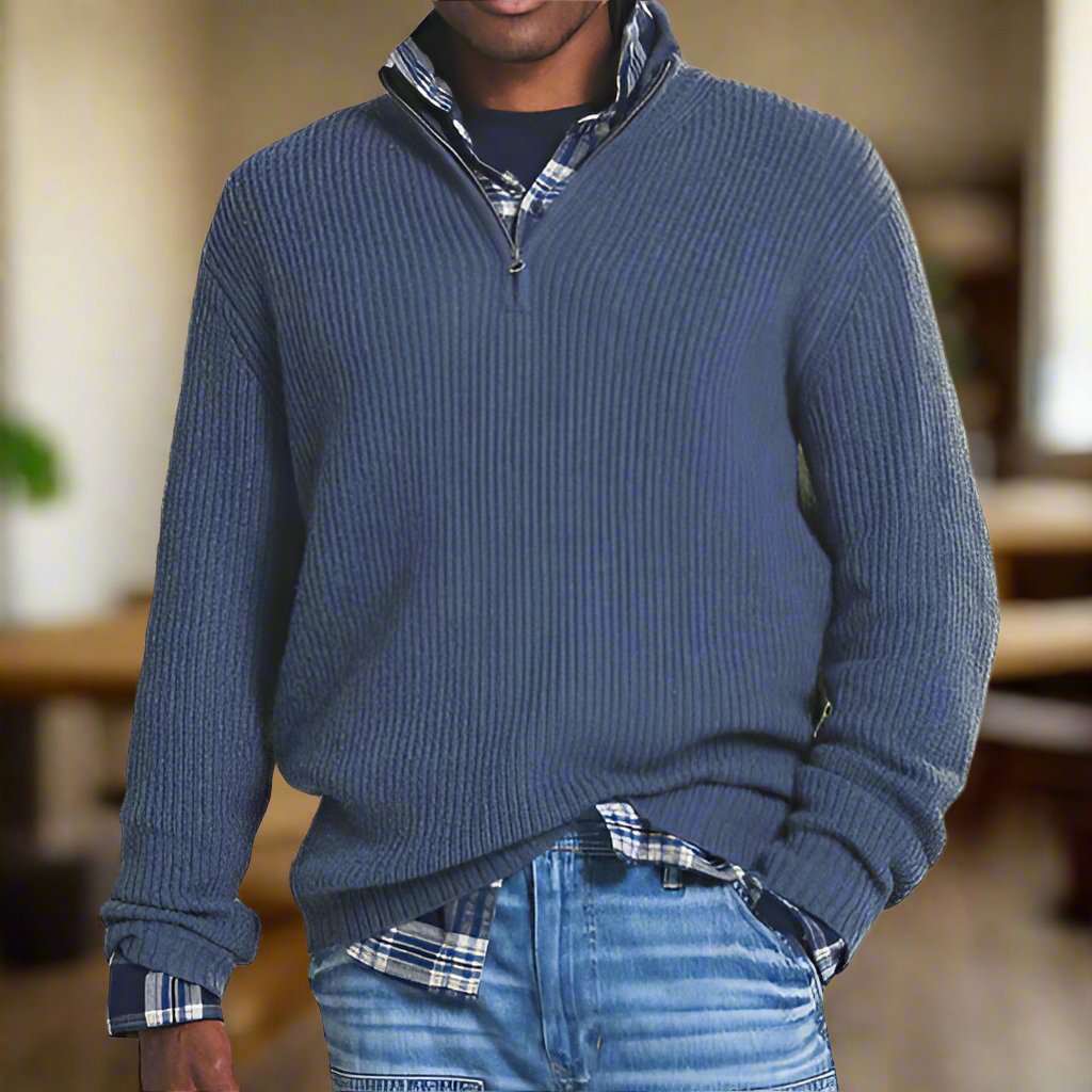 Bryan™ | Zip Collar Knit Sweater