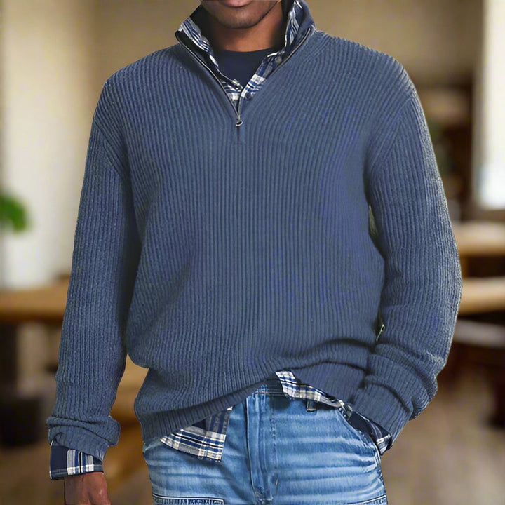 Bryan™ | Zip Collar Knit Sweater